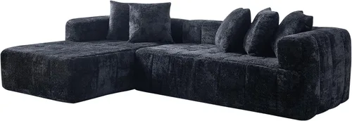 Vista 4 de WILLIAMSPACE Sofá modular Cloud de 107.9 pulgadas para sala de estar, moderno sofá tapizado de espuma de espuma para el suelo, sofá en forma de L