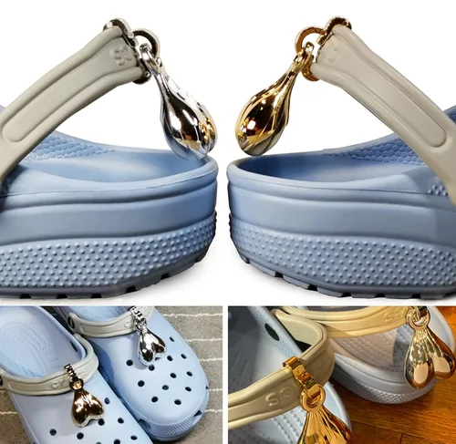Vista 3 de YIPUKIYI Croc Nuts Croc charms 2 Pack Corc Balls Noticeable Crocs Accessories Decorative Shoe Charms for Shoe Buckle GOLD