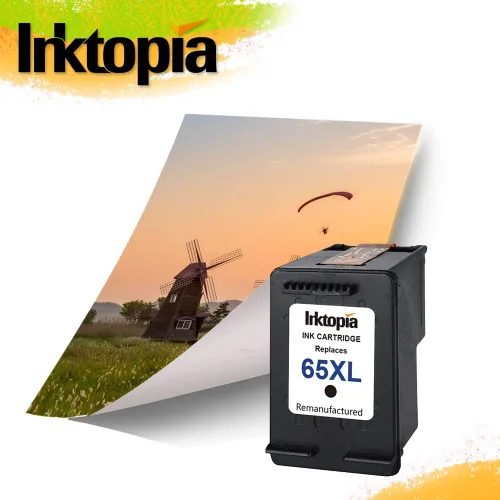 Vista 4 de Inktopia Repuesto remanufacturado para cartuchos de tinta HP 65 65XL N9K04AN, chip actualizado de alto rendimiento, trabajo con impresora HP Envy