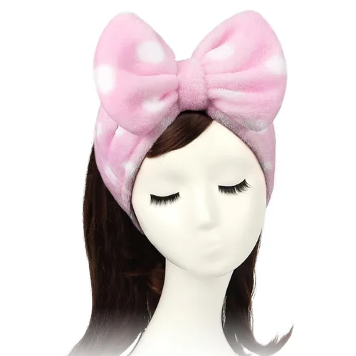 Vista 14 de Shintop Diadema de Spa, Diadema de Maquillaje de Vellón Coral Suave con Lindo Lazo, Banda Elástica para el Cabello para Lavar la Cara, Cuidado