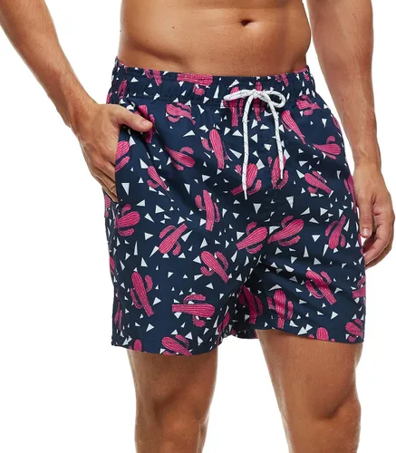 Vista 2 de SILKWORLD Men's 7 inch Swim Trunks Quick Dry Bathing Suit with Pockets Running Shorts