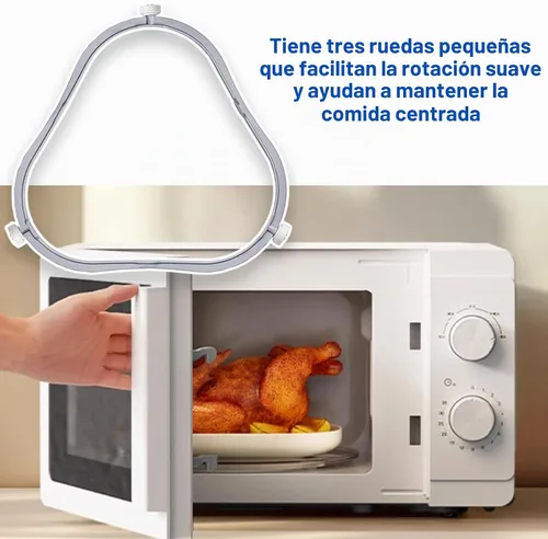 Vista 6 de 7.48 pulg. W11252182 Anillo de reemplazo de plato giratorio para microondas Whirlpool con rodillos 8206227 Soporte de charola de vidrio