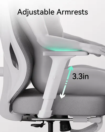 Vista 8 de Hbada P5 Silla de oficina ergonómica, silla de escritorio con soporte lumbar y altura ajustables, silla de computadora cómoda de malla