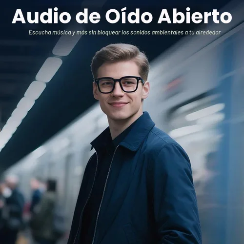 Vista 5 de Lentes inteligentes, lentes inteligentes Ai-Glasses para exteriores, traducción de grabación, gafas de sol Bluetooth, protección UV, 8 MP HD, lentes
