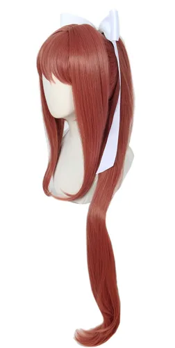 Vista 5 de Linfairy - Peluca de niña, disfraz de Halloween, peluca de cosplay para mujer, peluca larga con lazo blanco