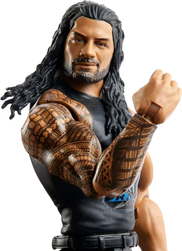 Vista 3 de WWE Mattel Roman Reigns Basic Series #108 Figura de acción en escala de 6 pulgadas con articulación y engranaje de anillo