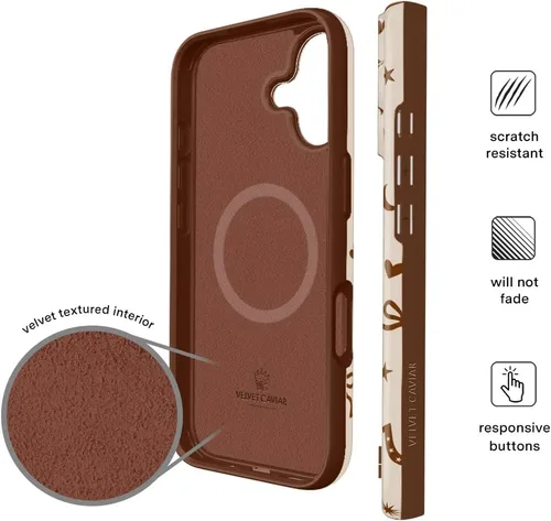 Vista 1194 de VELVET CAVIAR Funda para iPhone 15, compatible con MagSafe, probada contra caídas de 10 pies, fundas protectoras de diseño, leopardo color rosa