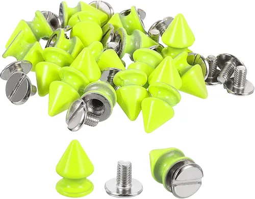 Vista 16 de uxcell 50 juegos de remaches de espiga cono, 0.315 x 0.472 in con rosca trasera para árbol y picos para manualidades de cuero, ropa, zapatos, Negro