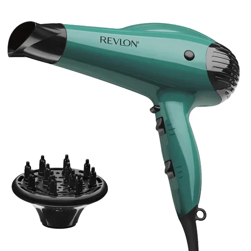 Vista 2 de Revlon Secador de pelo Volume Booster 1875 W para elevación y cuerpo voluminosos, (verde) y secador de pelo turbo 1875 vatios de brillo máximo