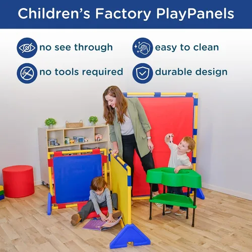 Vista 5 de Children's Factory Panel de Juego de Pantalla Grande, Divisor de Habitación para Niños, Pantalla de Privacidad para Aula, Almendra Water-Resistant