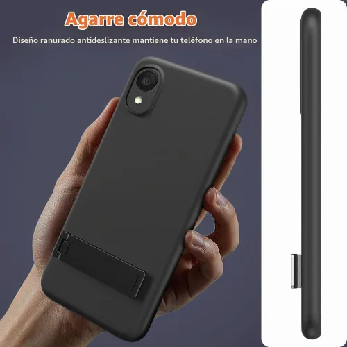 Vista 5 de Funda de teléfono compatible con Alcatel 1 2021 (5.0 pulgadas) con protector de pantalla de cristal, [3 formas de soporte] Funda protectora