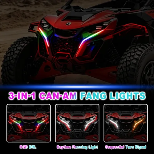 Vista 3 de Luces de colmillo RGB para Can‑Am Maverick R MAX X RS 2024+