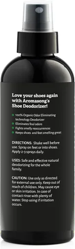 Vista 6 de Aromasong Desodorizador natural para zapatos y spray para pies, eliminador de olores de pies de frescura las 24 horas para pies, extra fuerte