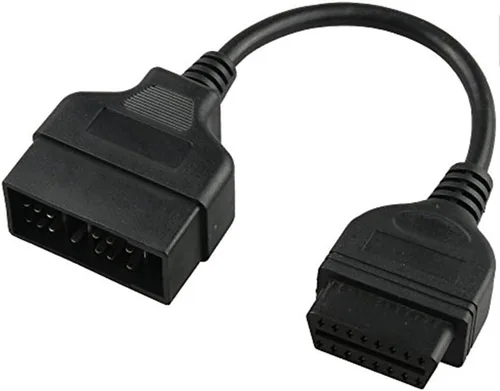 Vista 3 de Adaptador de diagnóstico de conector OBD OBD2 compatible con Mazda 16 pin a 17 pines adaptador (compatible con Mazda-16T17)