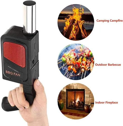 Vista 4 de Soplador de aire eléctrico portátil de mano para barbacoa Herramienta de fuelle de fuego Electricidad Ventilador de barbacoa al aire libre Picnic