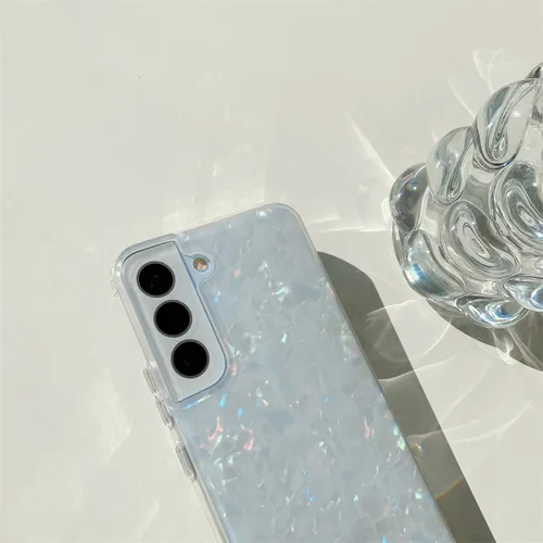Vista 7 de J.west Funda para Galaxy S22 Plus 5G de 6.6 pulgadas, con purpurina brillante translúcida translúcida y colorida, diseño de lámina fina de ópalo