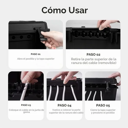 Vista 8 de WELKIN Caja Eléctrica Resistente para Exteriores (15.3 * 8.9 * 5.4 pulgadas), Cubierta de Cable de Extensión Impermeable Resistente a la Intemperie