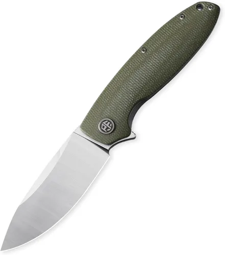 Vista 5 de Petrified fish PFB01 Terra,3.54" D2 Hoja de acero, Micarta Handle Flipper Liner lock Cuchillo plegable (verde)