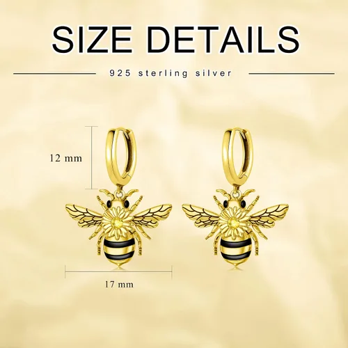 Vista 5 de PELOVNY Aretes colgantes de plata esterlina, hipoalergénicos, ágata musgo, piedra lunar, abeja, mariposa, delfín, pavo real, fénix, joyería