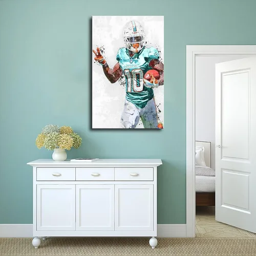 Vista 4 de Póster de Tyreek Hill en Lienzo, Póster para Dormitorio, Decoración Deportiva, Paisaje, Oficina, Habitación, Regalo, Sin Marco: 16 x 24 Pulgadas