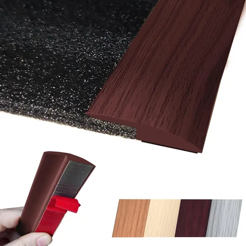 Vista 10 de Tira de transición de piso de 1/5 pulgadas de altura, alfombra autoadhesiva, baldosas de madera, cubierta de transición laminada, borde de puerta