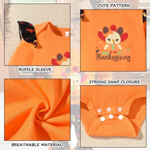 Vista 37 de HINTINA Conjunto de ropa para bebé recién nacida con diadema para el primer Halloween