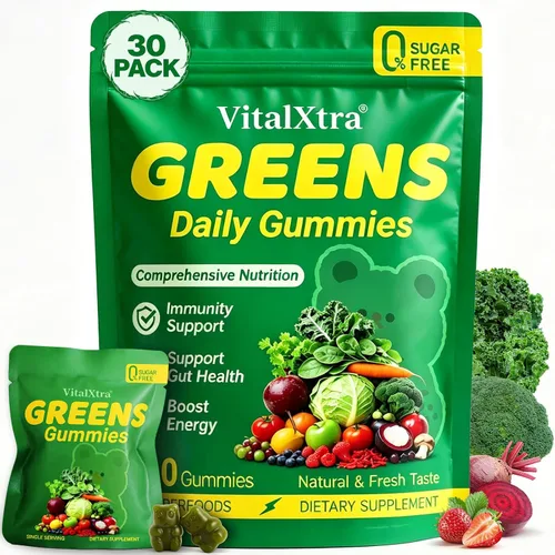 Vista 10 de Gomitas de verduras para adultos sin azúcar, gomitas de verduras diarias