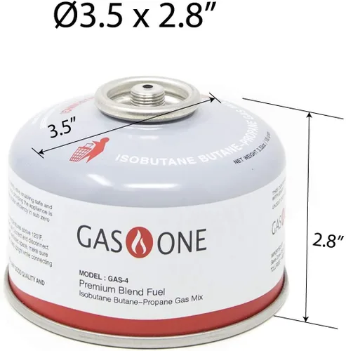 Vista 2 de Gas One Bidón de combustible de isobutano de mezcla de combustible para camping, 3.53 oz (paquete de 12)