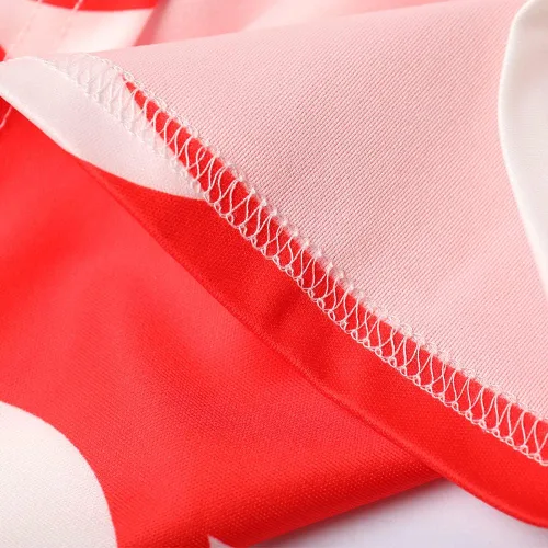 Vista 8 de Vestido de cosplay para mujer, vestido rojo de manga corta hasta la rodilla, vestido de fiesta de noche, vestido rojo lilo, Rojo