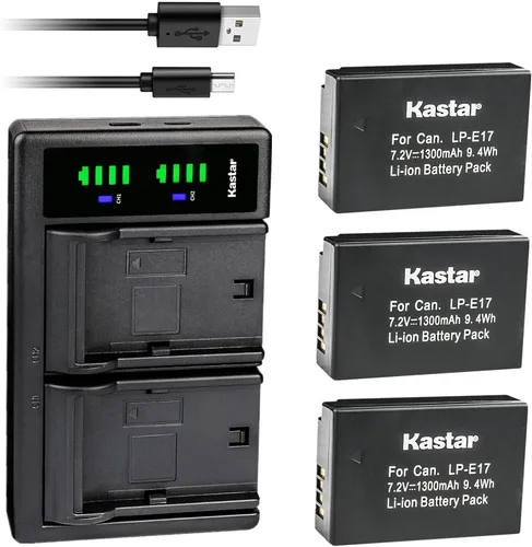 Vista 6 de Kastar LTD2 Cargador de batería USB de repuesto para Canon LP-E17 LPE17, batería 9967B02, agarre de batería BG-E18 IR, Canon EOS R8, EOS R50, EOS