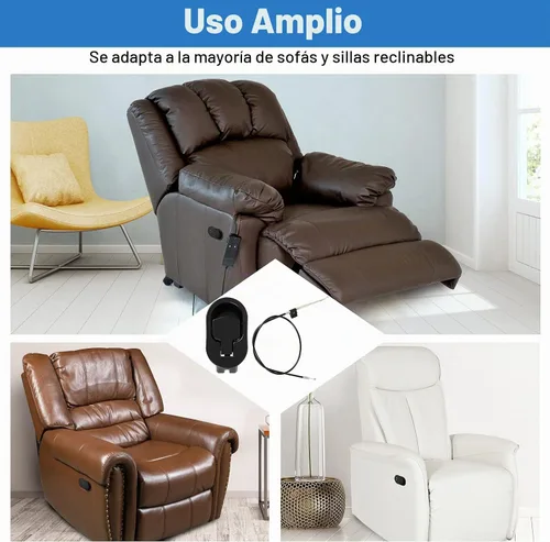 Vista 7 de Nonley Piezas de repuesto de mango reclinable de metal resistente con cable, asa reclinable que se adapta a la mayoría de los principales sofás