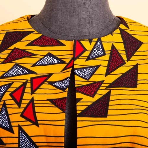 Vista 6 de Abrigo de mujer africana Ankara Print Long Jacket Tops Wax Dashiki Ropa