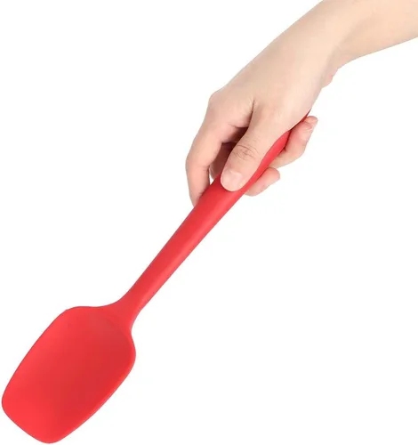 Vista 9 de Silicone Spatula Set 6PCS Food Grade Silicone Cooking Baking Utensils Kit with Scraper Brush Spoon for Kitchen Non Stick Cookware Heat Up to 230℃ Red
