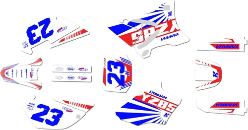 Vista 4 de Kit de gráficos para Yamaha YZ85 (2002-2014) serie FH cian 9 mil-Dirt Pit Bike calcomanías de motocicleta, calcomanía de carreras de motocross
