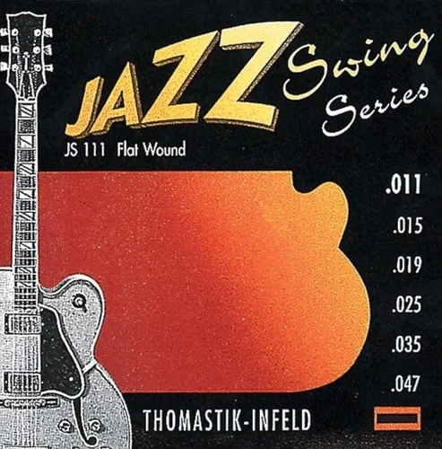 Vista 4 de Thomastik-Infeld Jazz Guitar Swing Series 6 cuerdas níquel puro heridas planas E, B, G, D, A, E Set (JS110)