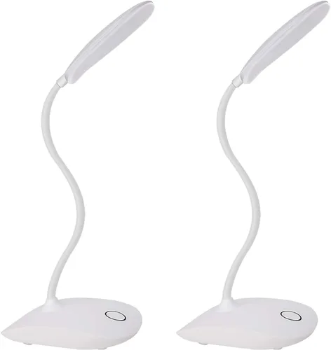Vista 8 de Deeplite - Lámpara de escritorio LED con cuello de ganso flexible de 3 niveles de brillo, lámpara de mesa operada por batería de 5 W, control