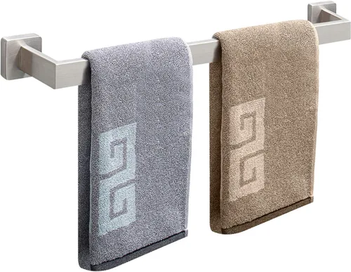Vista 27 de NearMoon Barra para Toallas, Accesorios de Baño de Acero Inoxidable Cuadrado Engrosado Premium, Estante para Toallas de Ducha para Baño, Soporte