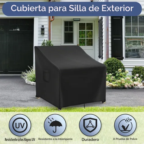 Vista 5 de Richwon Fundas impermeables para muebles de patio para sillas, fundas para sillas de césped al aire libre, paquete de 2, fundas para sillas de patio