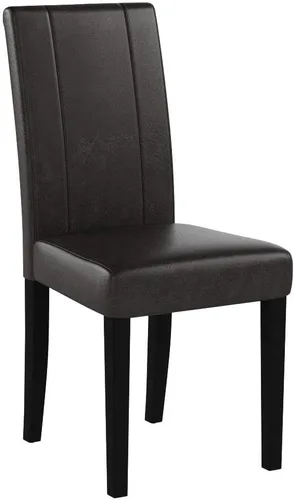Vista 5 de SUPER DEAL Juego de 4 sillas de comedor de piel sintética con patas de madera, resistentes al agua y al aceite, elásticas, sillas de cocina