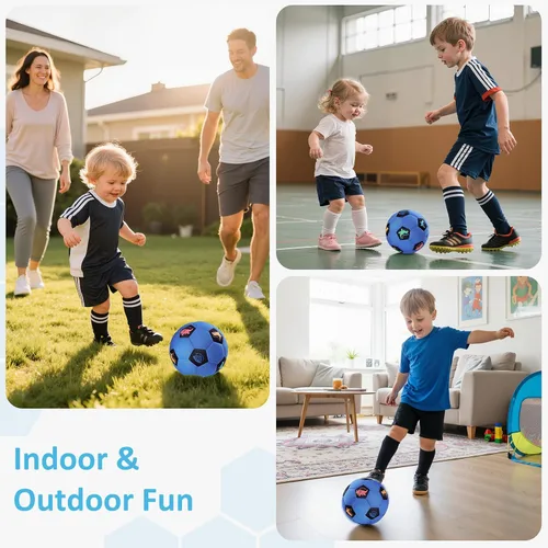 Vista 7 de Balón de Fútbol de Interior Tamaño 3 para Niños Pequeños, Pelotas de Fútbol Silenciosas Regalos para Niños y Niñas de 1-5 Años, Pelotas de Espuma