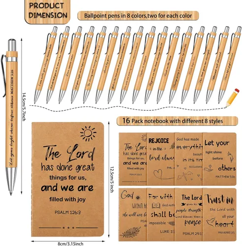 Vista 2 de Funrous 32 bolígrafos con cita motivacional, bloc de notas inspiradoras, mini diario con bolígrafo, cuadernos pequeños, regalo para hombres