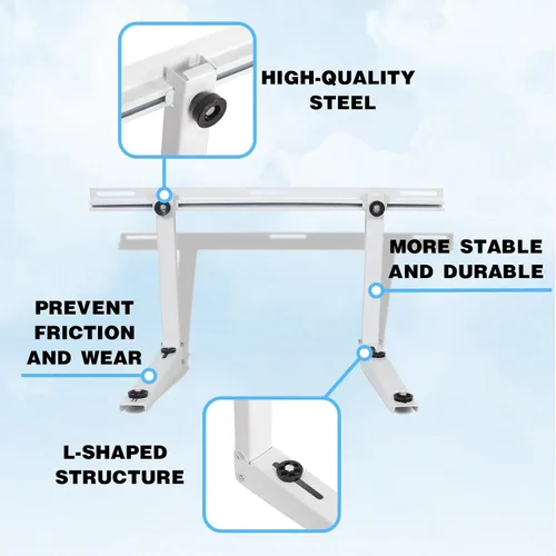 Vista 2 de Kojem Soporte de montaje en pared de 400 libras compatible con sistemas universales de bomba de calor de aire acondicionado mini split sin