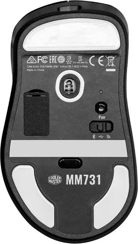 Vista 16 de Cooler Master MM731 - Ratón inalámbrico para juegos negro, ajustable de 19,000 DPI, palma, agarre de garra, 2.4 GHzBluetooth, sensor óptico PixArt