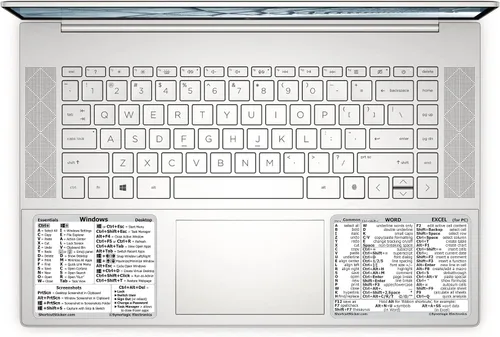 Vista 10 de SYNERLOGIC Guía de referencia rápida para Windows + Word/Excel (para Windows) Adhesivos de acceso directo de teclado, vinilo sin residuos Negro