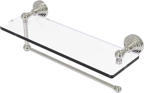 Vista 24 de Allied Brass WP-1PT/16-SBR Waverly Place Collection - Toallero de papel con estante de vidrio de 16 pulgadas, latón satinado