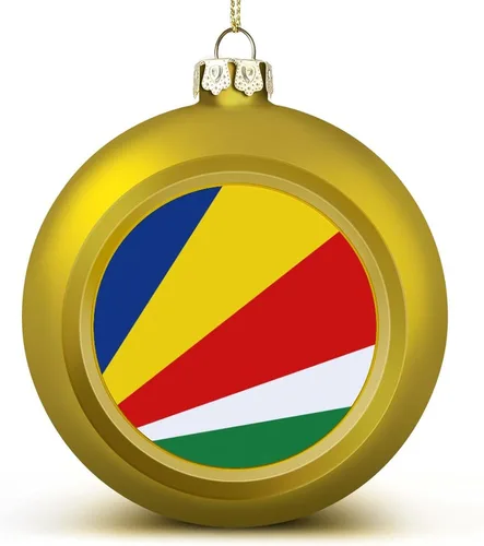 Vista 19 de Adornos de bolas de Navidad con bandera de Corea del Sur para Navidad, bolas de Navidad de estilo dorado para decorar 1 unidad