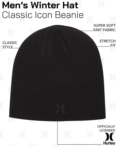 Vista 2 de Hurley Men's Winter Hat - Classic Icon Beanie