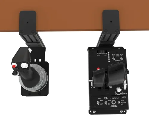 Vista 8 de Hikig 2 Pack Desk Mounts for Flight Sim Joystick, Throttle, Hotas Systems Compatible With Thrustmaster Hotas Warthog, Thrustmaster MFD Cougar Pack