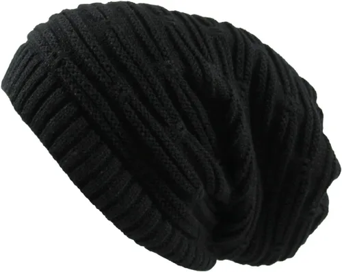 Vista 3 de RW Rasta Stretch Long Beanie Sombreros Negro
