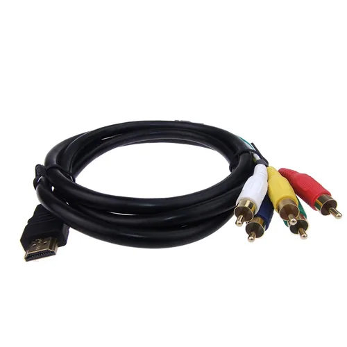 Vista 2 de MaxLLTo Cable componente negro de alta definición HDMI macho a 5 RCA AV Audio Video RGB Cable componente con conectores chapados en oro para HDTV